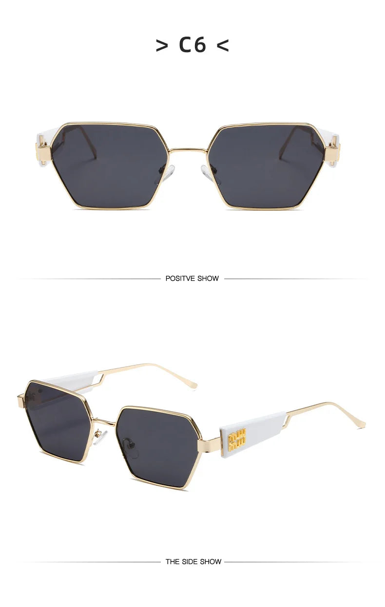 Irregular Hollow Punk Metal Women's Sunglasses