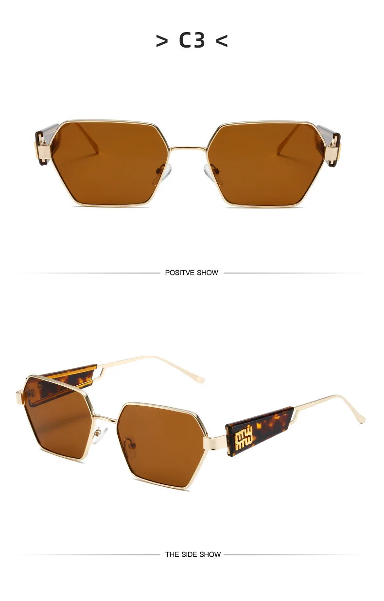 Irregular Hollow Punk Metal Women's Sunglasses