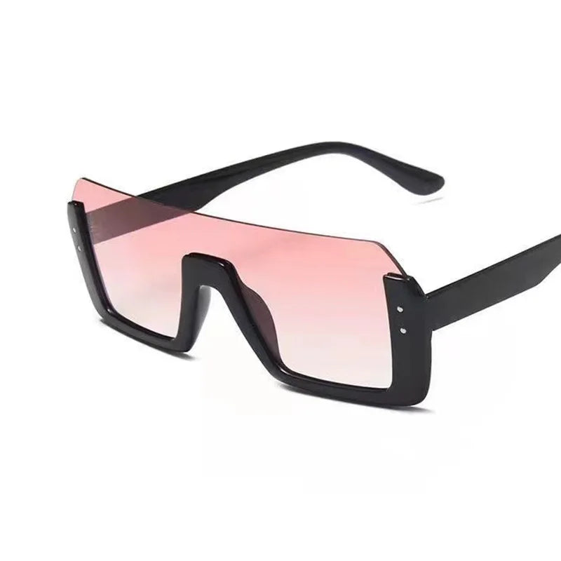 Vintage Half-Frame Square Sunglasses