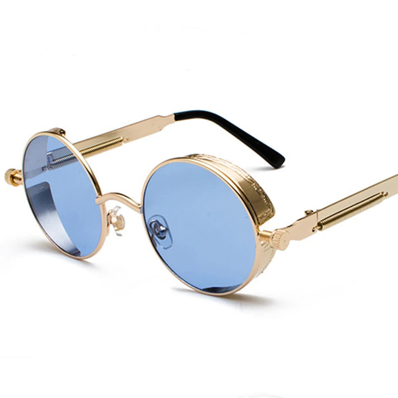 Vintage Round Steampunk Polarized Sunglasses