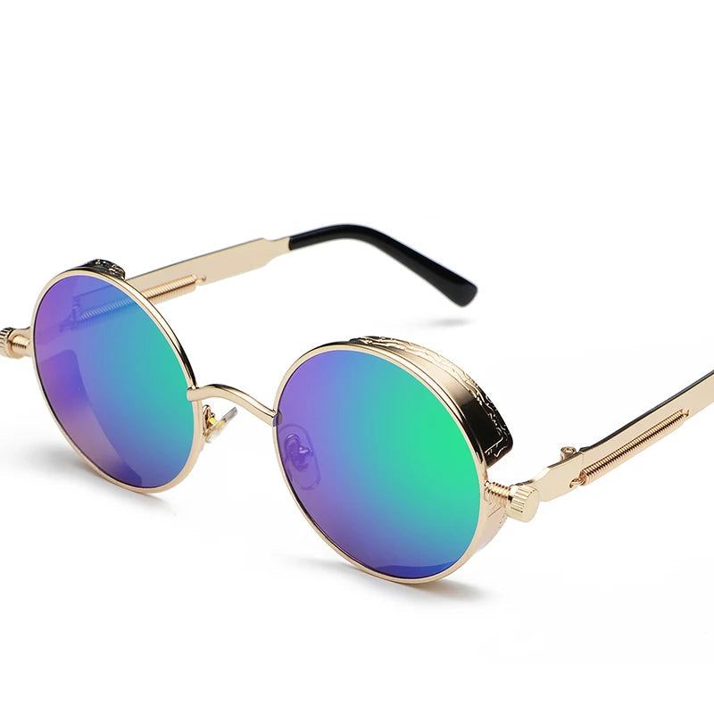 Vintage Round Steampunk Polarized Sunglasses