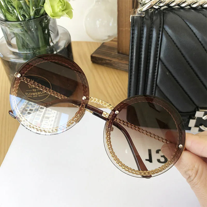 Luxury Vintage Rimless Sunglasses
