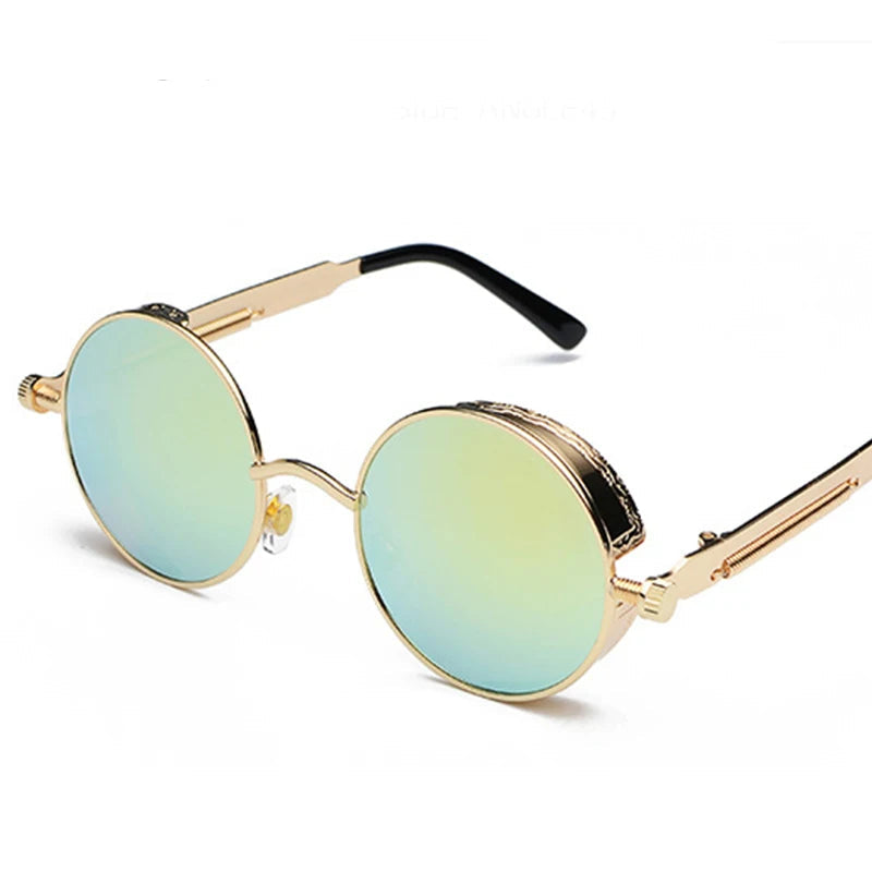 Vintage Round Steampunk Polarized Sunglasses
