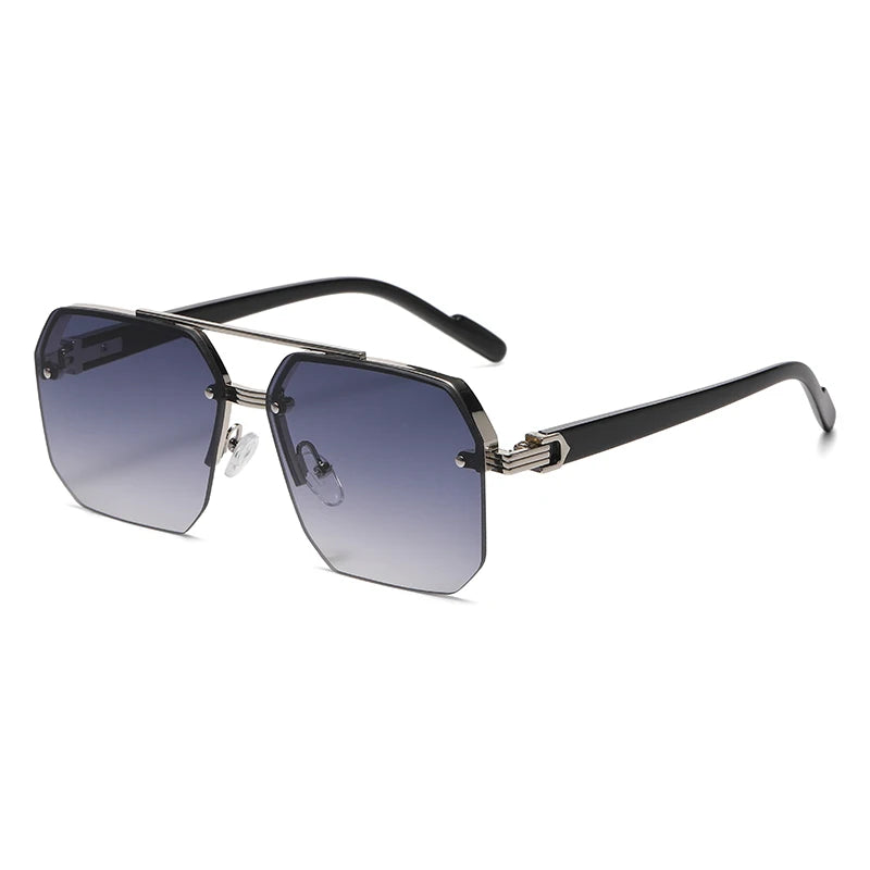 Oversized Retro Double Bridge Sunglasses