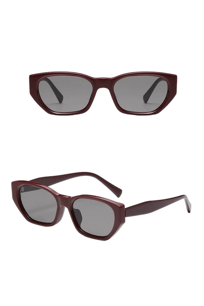 Trendy Retro Burgundy Sunglasses