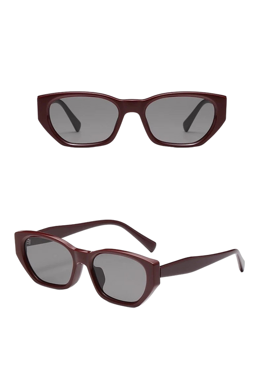Trendy Retro Burgundy Sunglasses