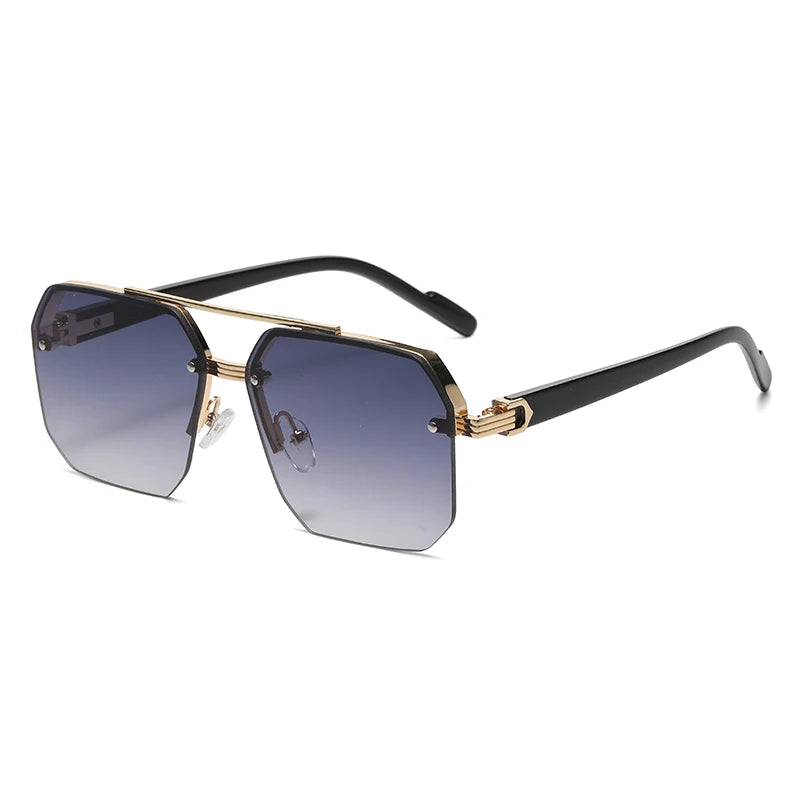 Oversized Retro Double Bridge Sunglasses