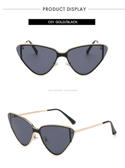 Luxury Metal Punk Cat Eye Women's Sunglasses