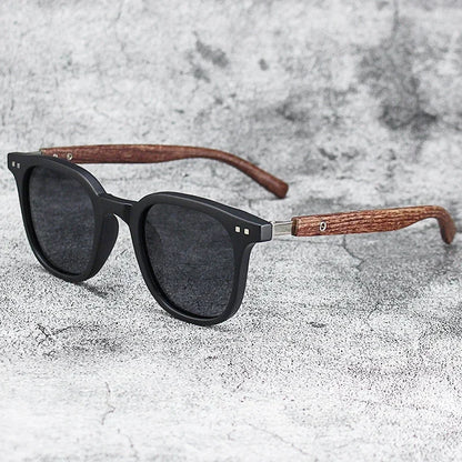 Retro Wood Grain Polarized Sunglasses