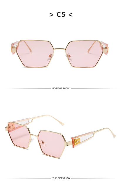 Irregular Hollow Punk Metal Women's Sunglasses