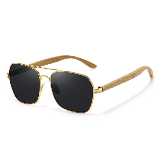 Retro Metallic Square Sunglasses