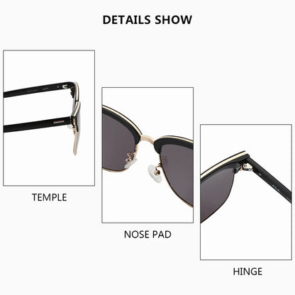 Trendy Metal & Acetate Square Sunglasses