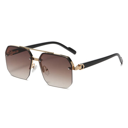 Oversized Retro Double Bridge Sunglasses