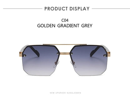 Oversized Retro Double Bridge Sunglasses