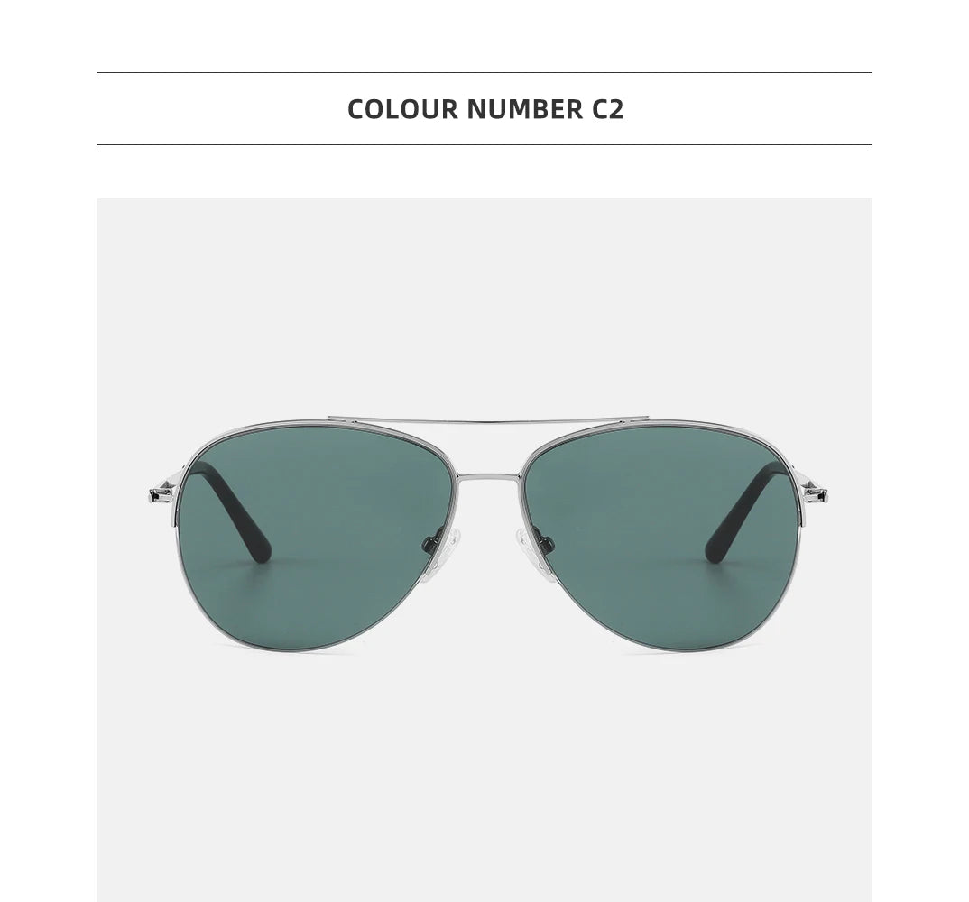 Oversized Aviator Retro Metal Polarized Sunglasses
