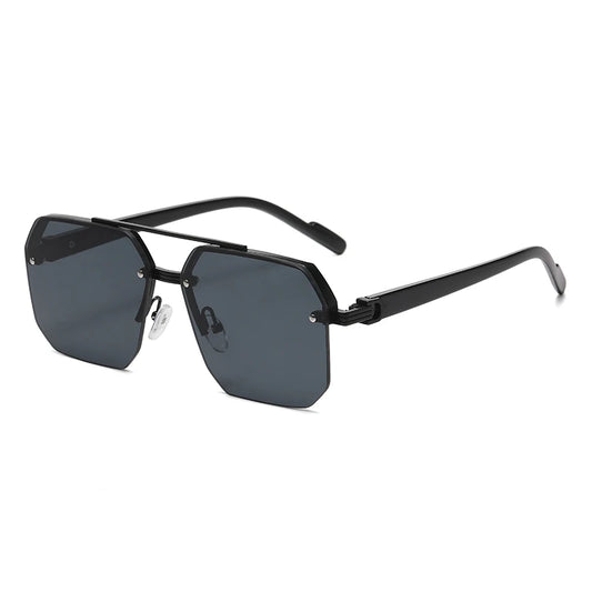 Oversized Retro Double Bridge Sunglasses