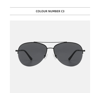 Oversized Aviator Retro Metal Polarized Sunglasses