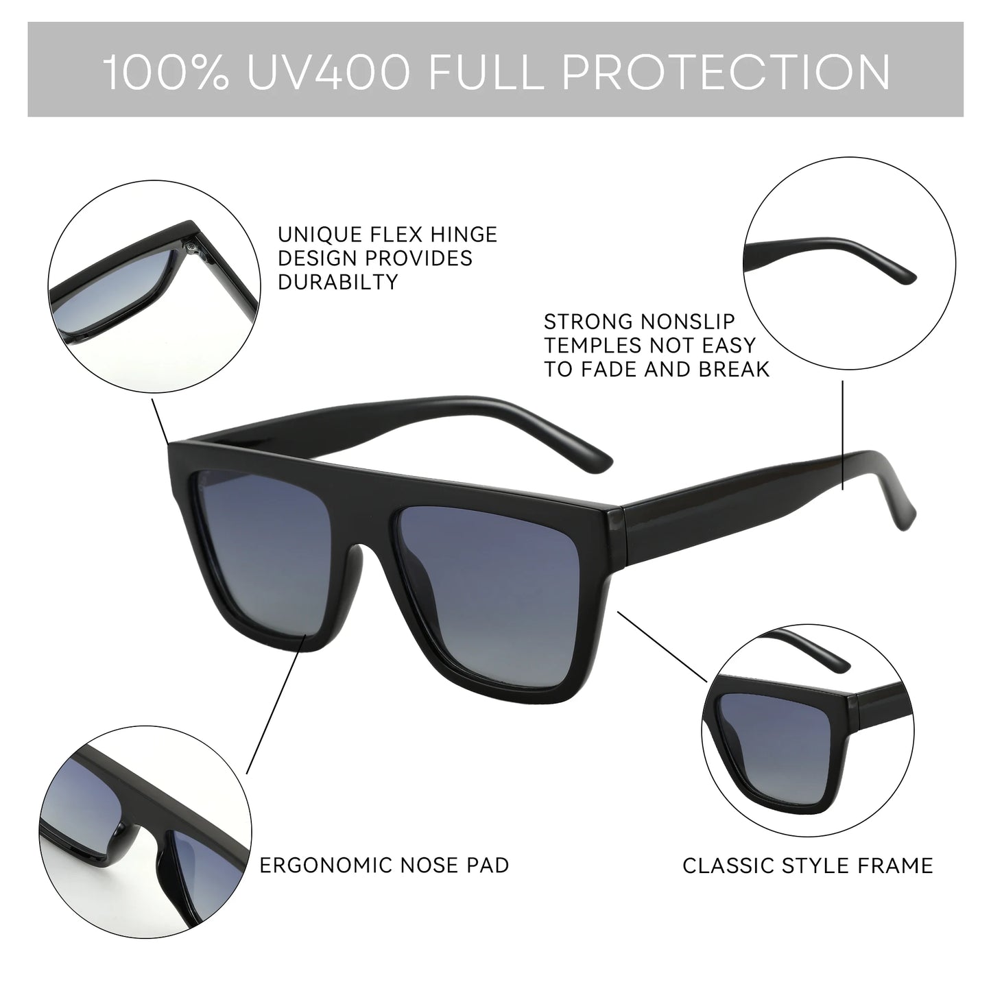 Vintage Square Polarized Sunglasses