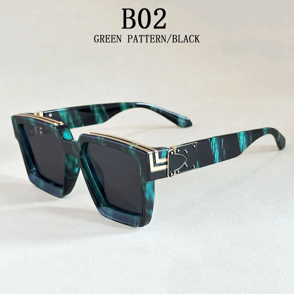 Retro Square Millionaire Sunglasses – Trendy