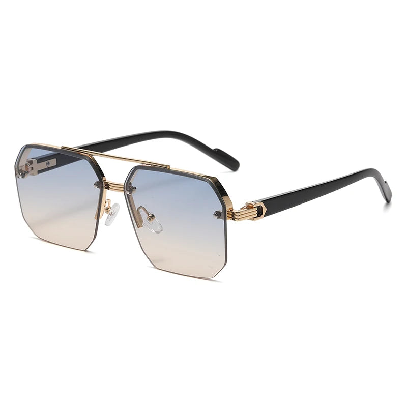 Oversized Retro Double Bridge Sunglasses