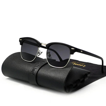 Semi-Rimless Retro Sunglasses