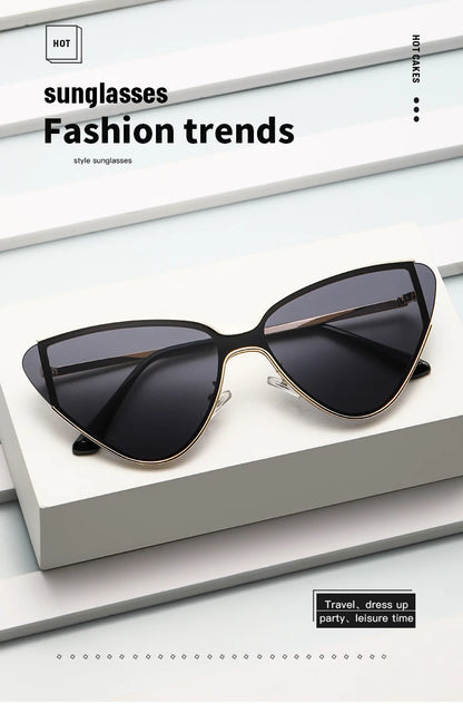 Luxury Metal Punk Cat Eye Women's Sunglasses