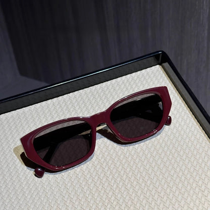 Trendy Retro Burgundy Sunglasses