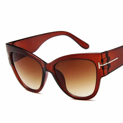 Luxury Black Cat Eye Oversized Sunglasses