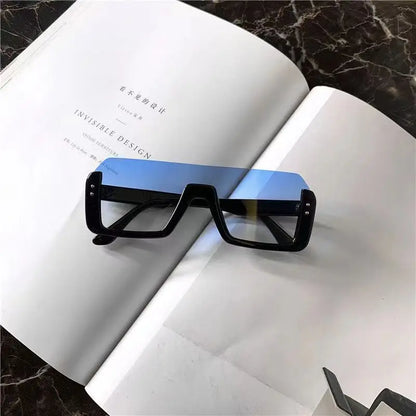 Vintage Half-Frame Square Sunglasses