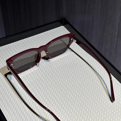 Trendy Retro Burgundy Sunglasses