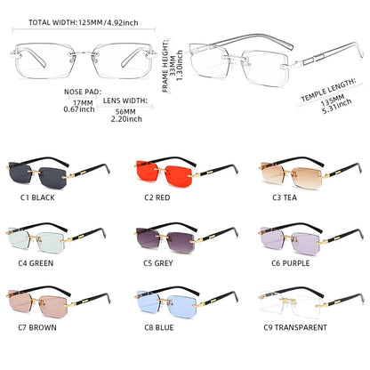 Fashion Rimless Square Sunglasses