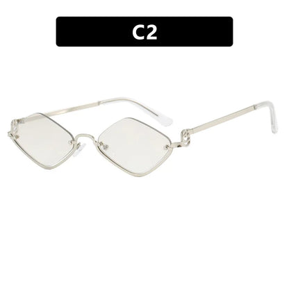 Half-Frame Diamond Sunglasses – Small Frame