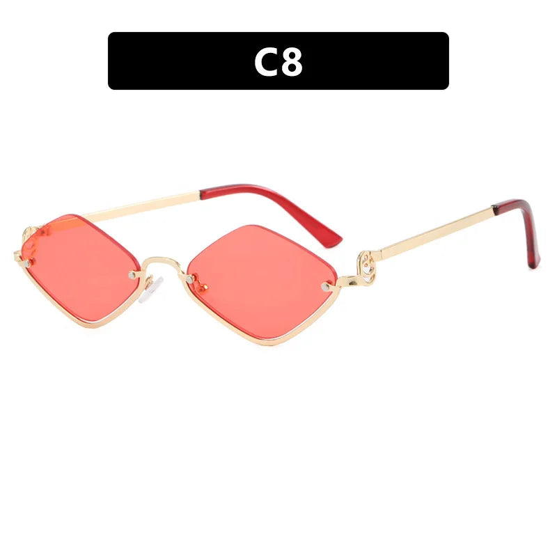 Half-Frame Diamond Sunglasses – Small Frame