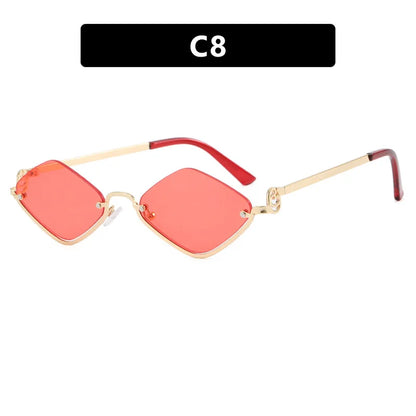 Half-Frame Diamond Sunglasses – Small Frame