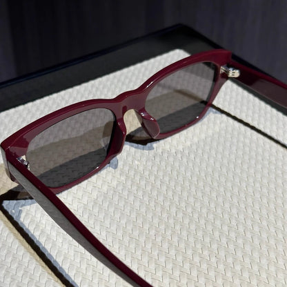 Trendy Retro Burgundy Sunglasses