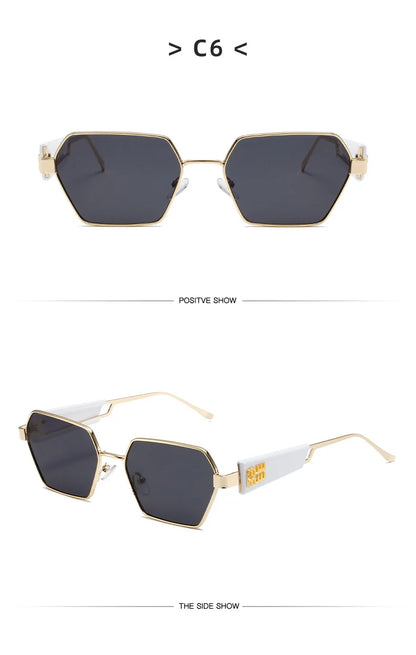 Irregular Hollow Punk Metal Women's Sunglasses