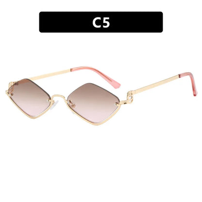 Half-Frame Diamond Sunglasses – Small Frame